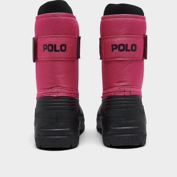 Polo Ralph Lauren Little Girls Everlee Fleece Winter Boots Pink/Black NIB NEW - Picture 5 of 8